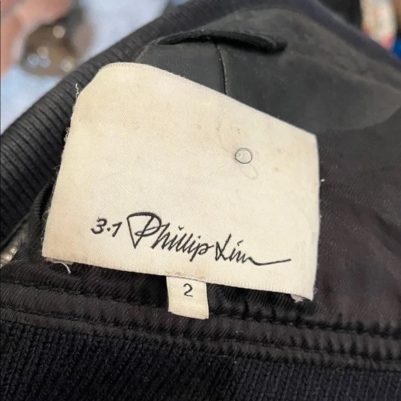 3.1 Phillip Lim black leather sweater jacket - Picture 9 of 9